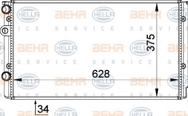 8MK 376 714-544 BEHR HELLA SERVICE Радиатор, охлаждение двигателя