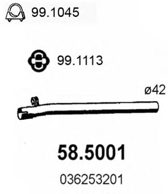 58.5001 ASSO Труба выхлопного газа