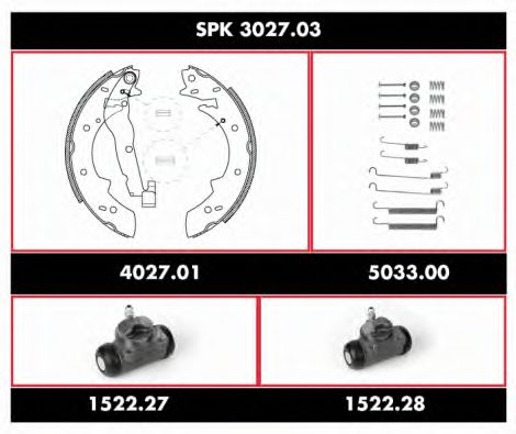 SPK 3027.03 WOKING Комплект тормозов, барабанный тормозной механизм