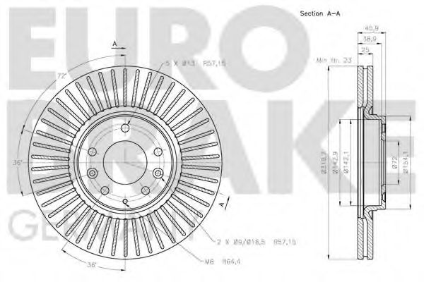 5815203266 EUROBRAKE Тормозной диск