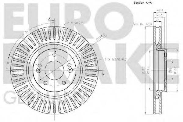 5815203443 EUROBRAKE Тормозной диск