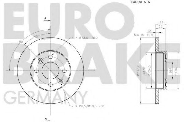 5815203938 EUROBRAKE Тормозной диск