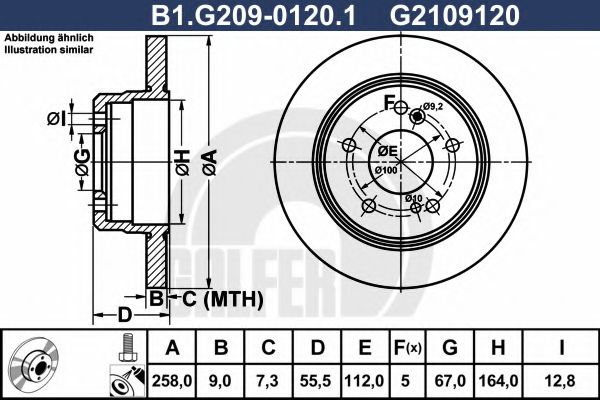 B1.G209-0120.1 GALFER Тормозной диск