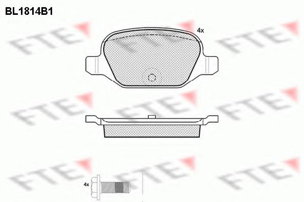 BL1814B1 FTE Комплект тормозных колодок, дисковый тормоз