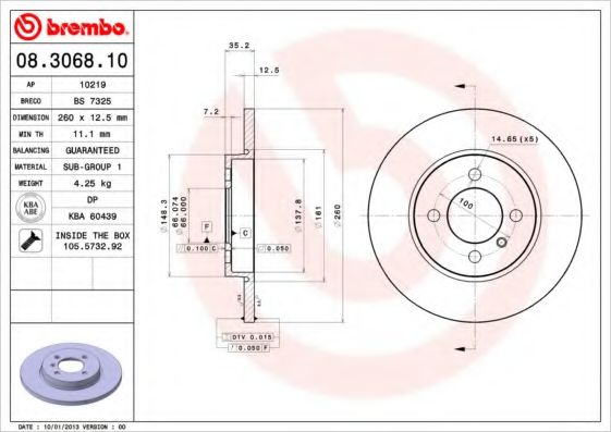 BREMBO 08.3068.10