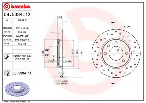 BREMBO 08.5334.1X