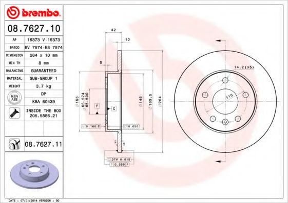 BREMBO 08.7627.10