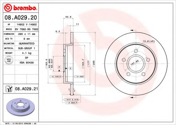 BREMBO 08.A029.21
