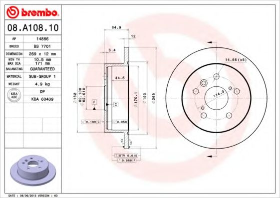 BREMBO 08.A108.10
