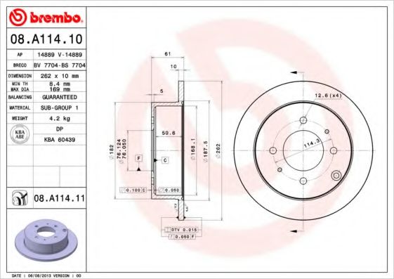 BREMBO 08.A114.10