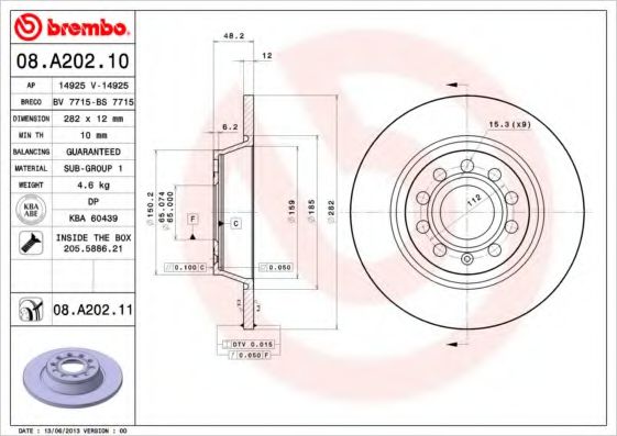 BREMBO 08.A202.10