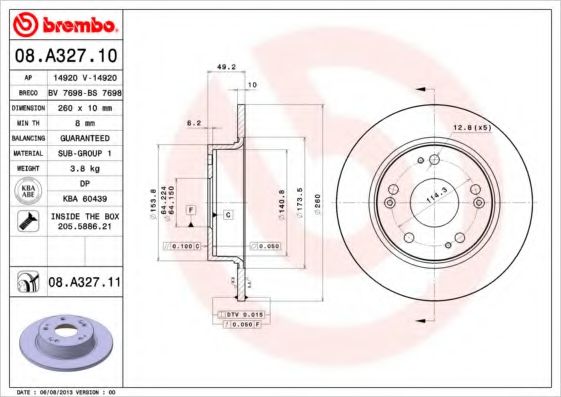 BREMBO 08.A327.10