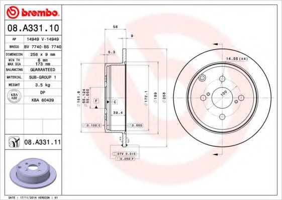 BREMBO 08.A331.11