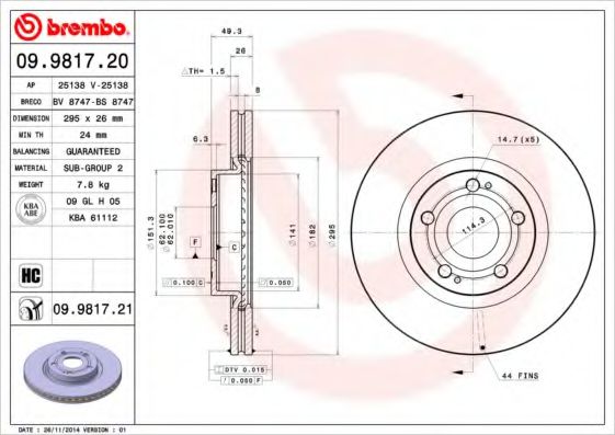 BREMBO 09.9817.21