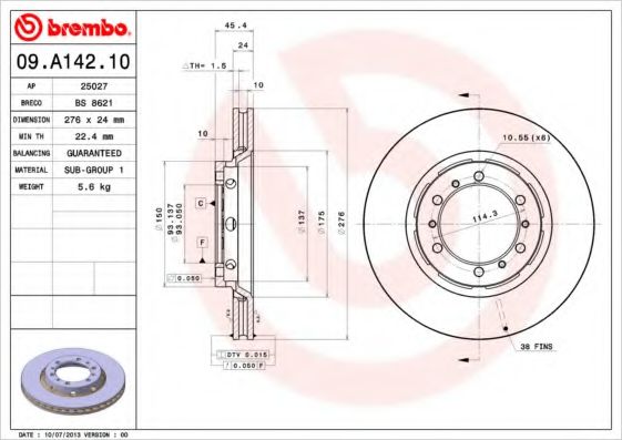 BREMBO 09.A142.10