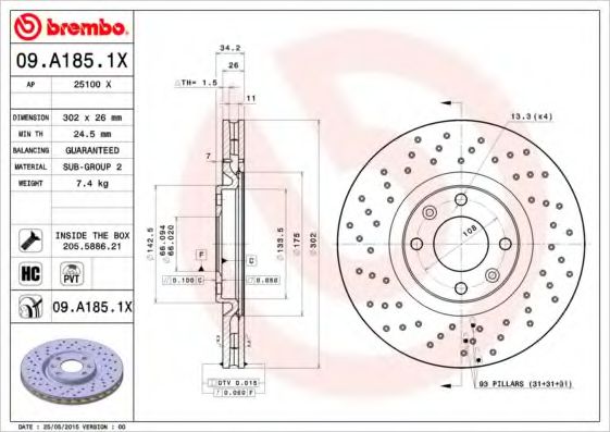 BREMBO 09.A185.1X