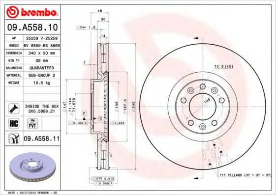 BREMBO 09.A558.11