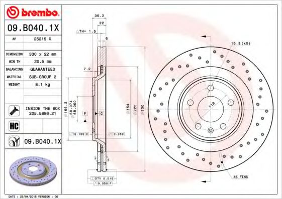 BREMBO 09.B040.1X