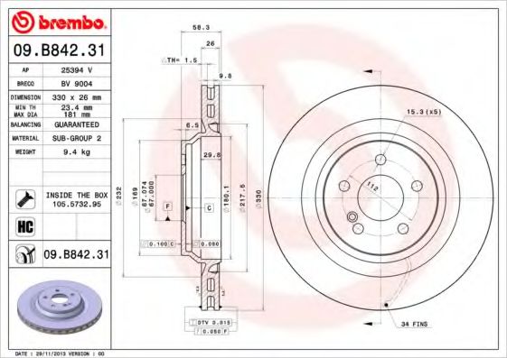 BREMBO 09.B842.31