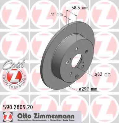 590.2809.20 ZIMMERMANN Тормозной диск
